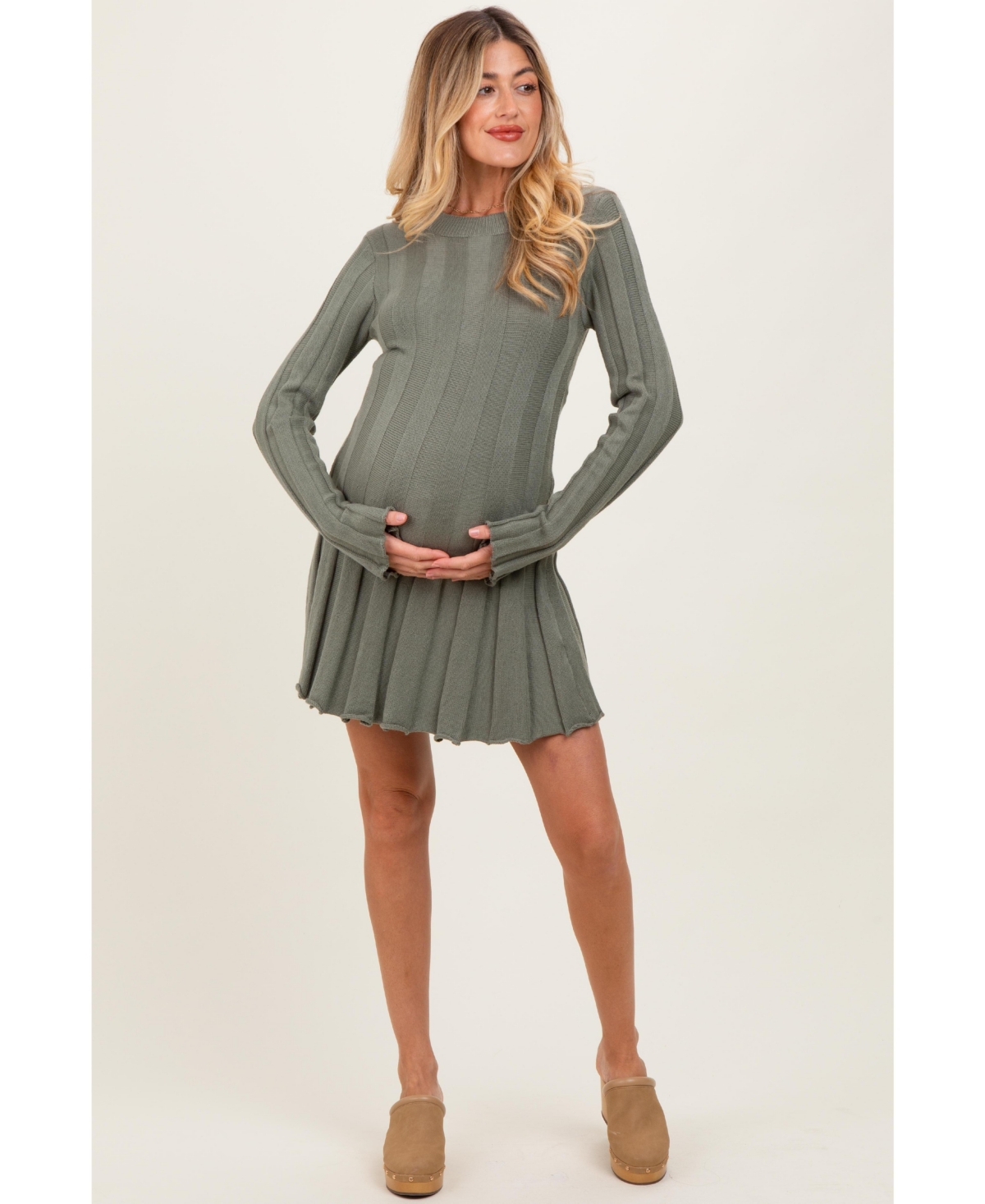 Pinkblush Maternity Olive Wide Rib Mini Sweater Dress