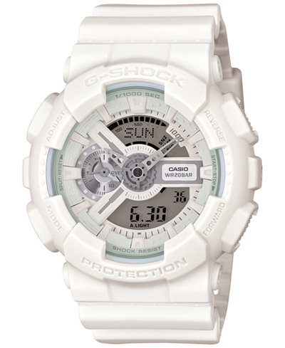 G-Shock Men's Analog-Digital Whiteout White Strap Watch 55x51mm GA110BC-7AS