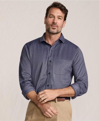 Big & Tall Long Sleeve Knit Travel Kit Oxford Shirt