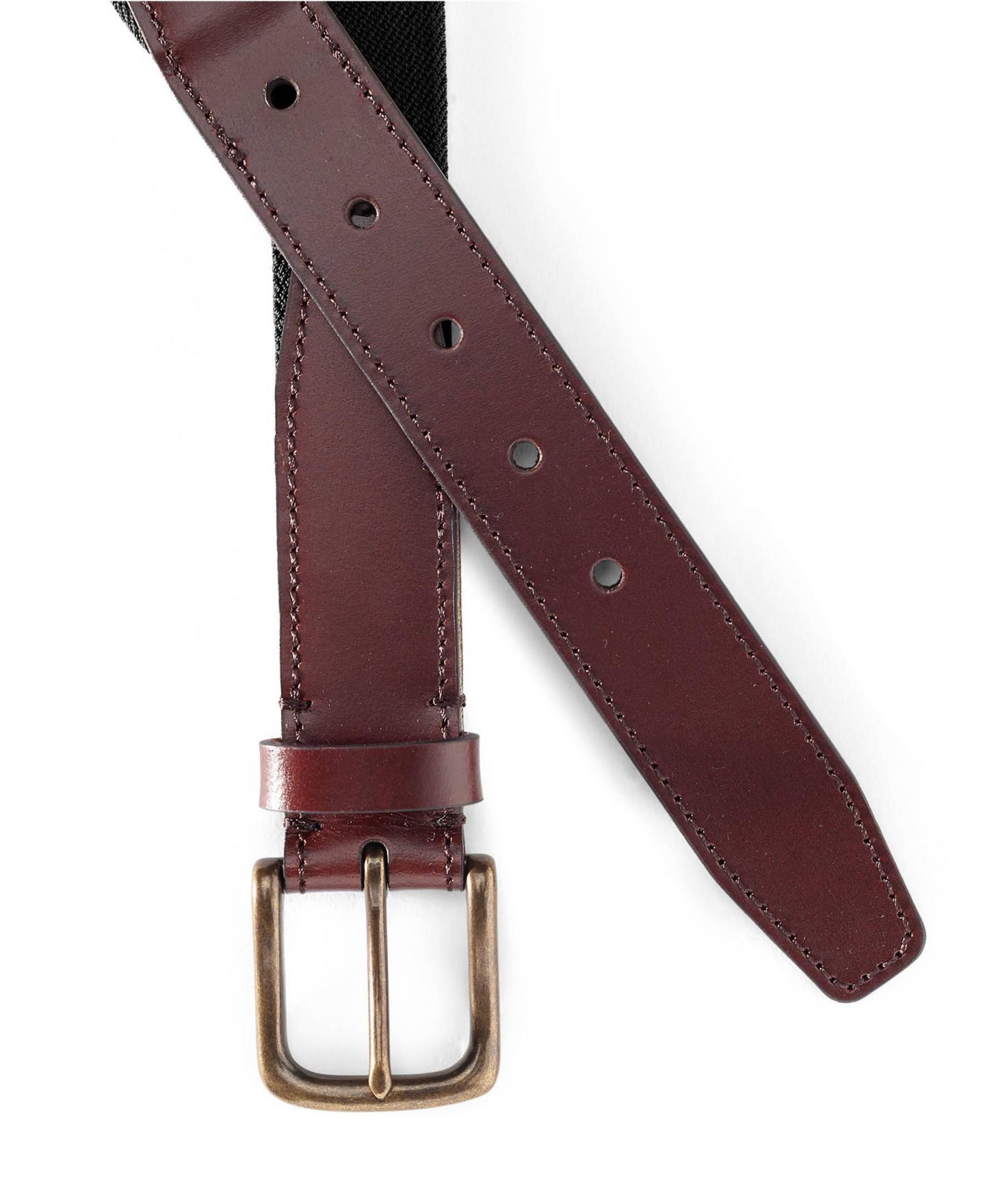 Мужской ремень Lands' End Elastic Surcingle Belt, цвет: Чёрный, вариант 1 — фото 2