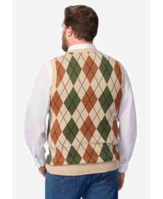 Big & Tall V-Neck Argyle Sweater Vest
