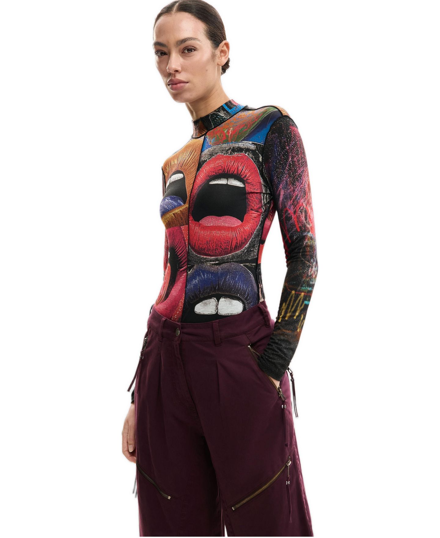 Женские брюки Desigual Tie-Dye with Zippers, цвет: Фиолетовый — фото 4