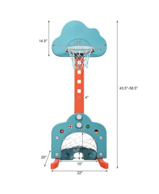 3-in-1 Kids Basketball Hoop Set with Balls