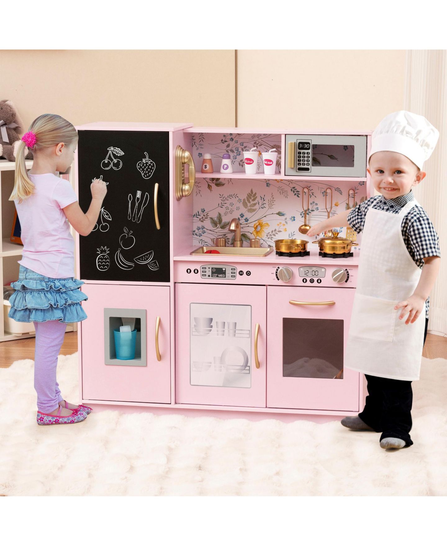 Детская игрушка SUGIFT Toddler Pretend Play Kitchen for Boys and Girls 3-6 Years, цвет: Розовый — фото 2