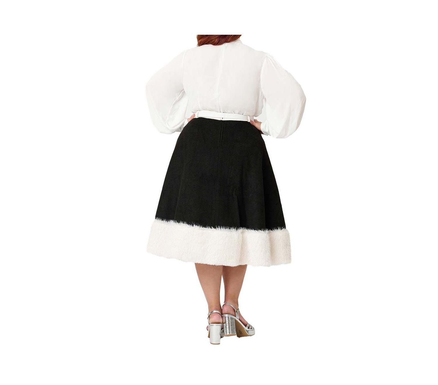 Plus Size High Waist Soda Shop Swing Skirt