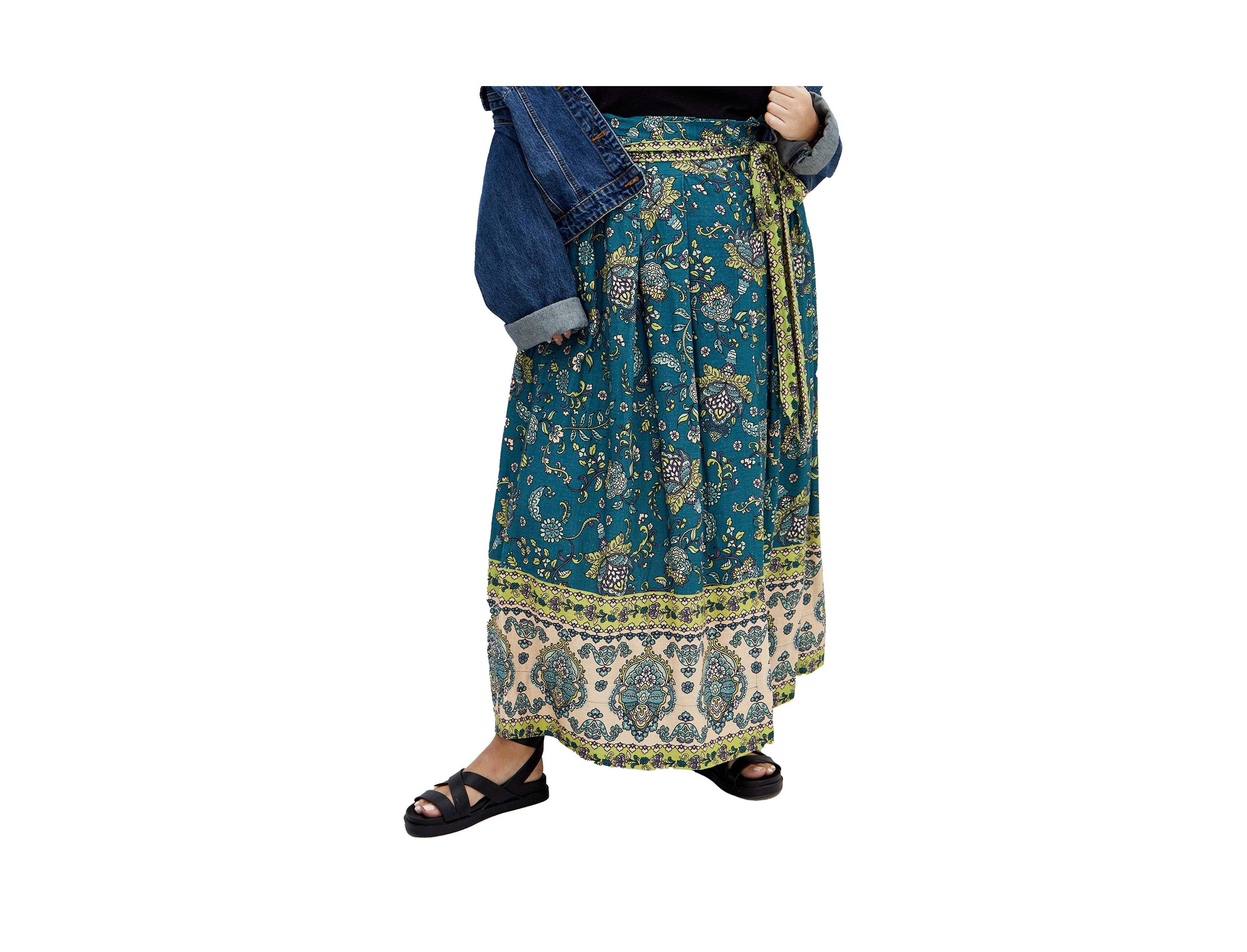City Chic Plus Mysteria Border Skirt