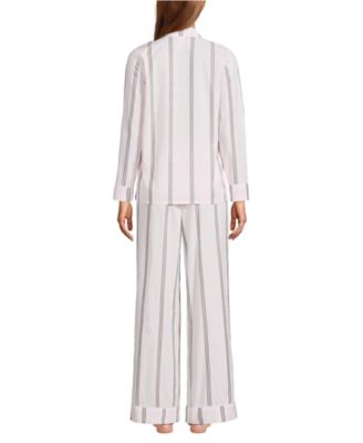 Women's Cotton Poplin 2 Piece Pajama Set - Long Sleeve Top and Pants