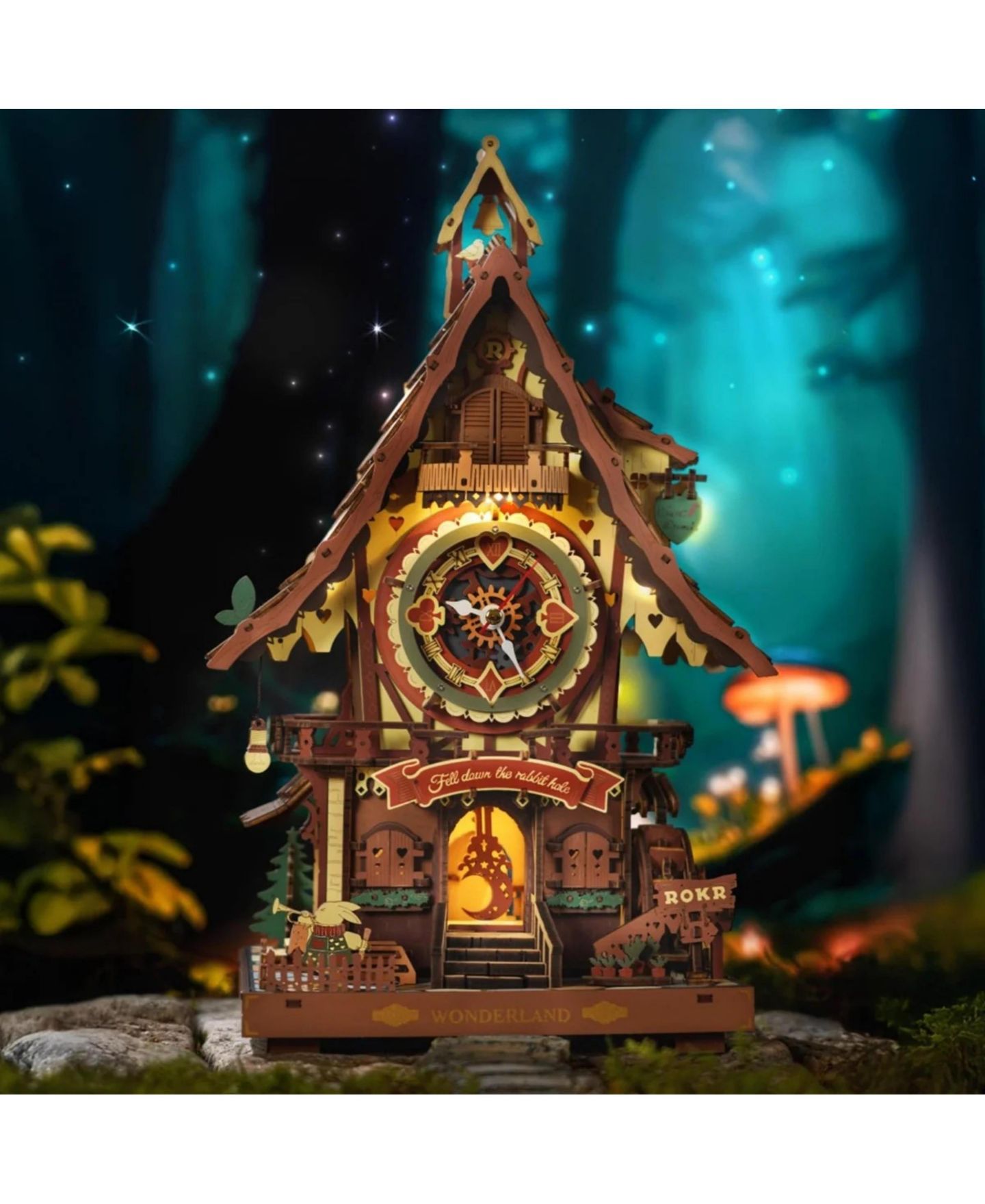 Детские конструкторы Robotime Cuckoo Clock 200+ Piece Mechanical 3D Wooden Puzzle, Ages 14+ — фото 5