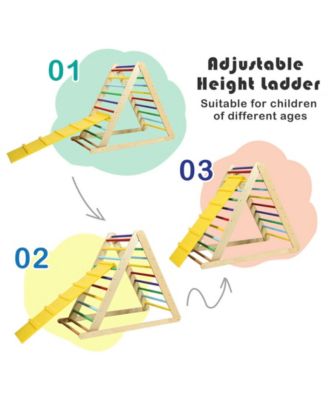 Foldable Wooden Climbing Triangle Indoor Home Climber Ladder