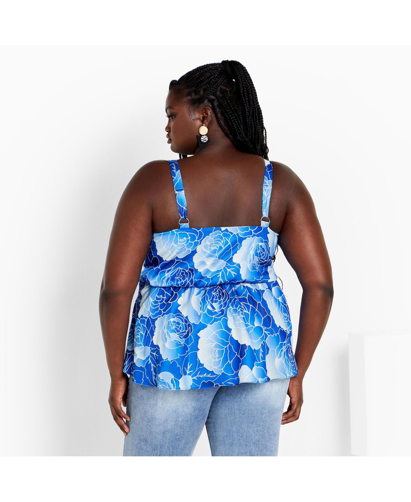 Женский топ CITY CHIC Plus Size Serena Print, цвет: Синий с принтом — фото 3
