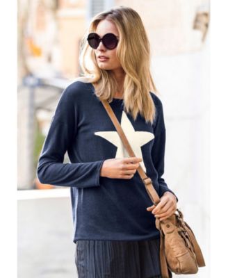 Women's Plus Size Star Applique Sweater