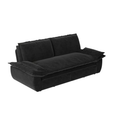 73.2" Queen Pull-Out Sofa Bed – 3-in-1 Convertible Velvet Sleeper with Chaise Lounge for Living or Guest Room