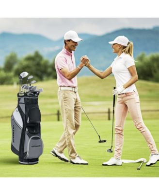 14-Way Golf Cart Stand Bag with Waterproof Rain Hood