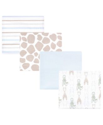Cotton Flannel Receiving Blankets 4-Pack, Modern Safari Friends