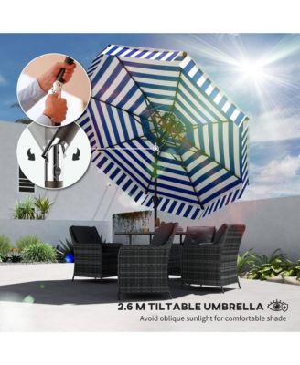 8.6FT Patio Umbrella UPF 30+ Vented Market Umbrella