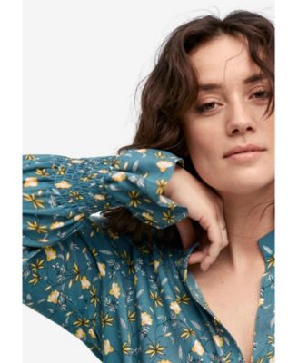 Women's Floral Notch-Neck Blouse