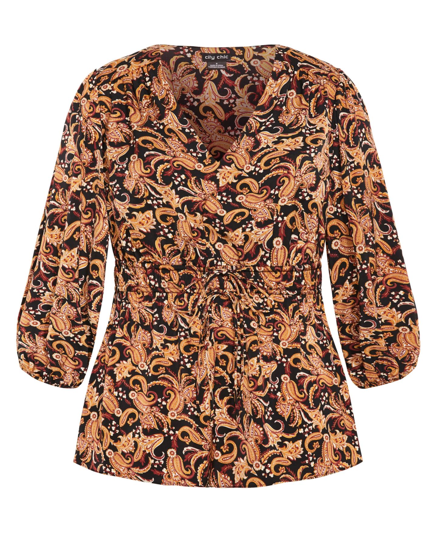 Женская рубашка CITY CHIC Plus Size Aubree Print, цвет: Чёрный — фото 3