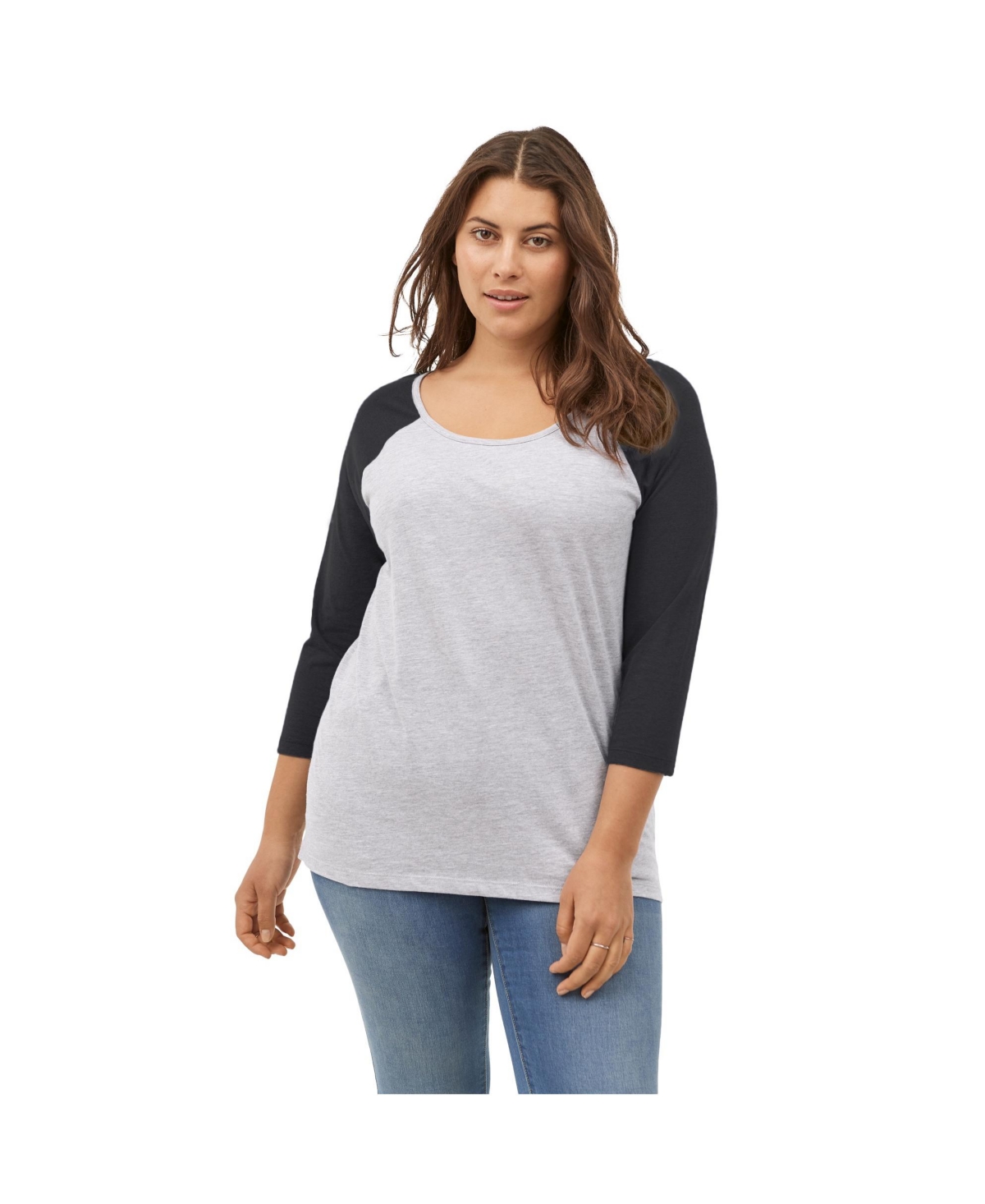 ellos Women's Colorblock 3/4 Sleeve Tee