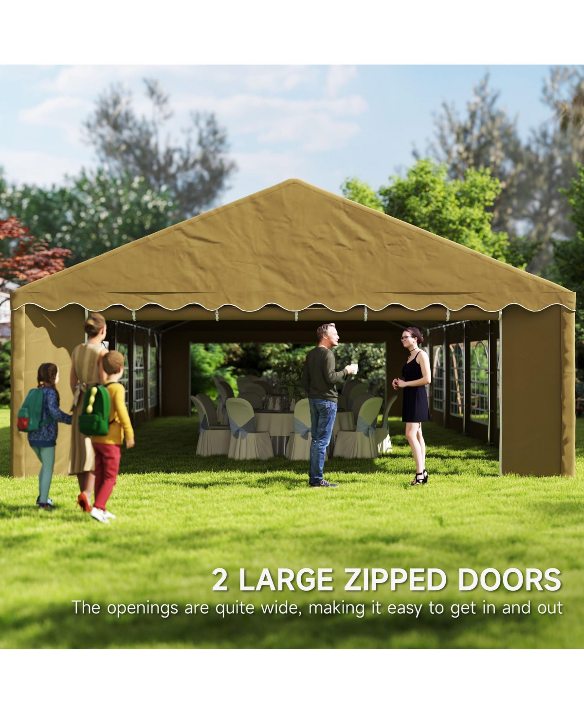 Outsunny 20' x 40' Large Party Tent with Removable Window Sidewalls