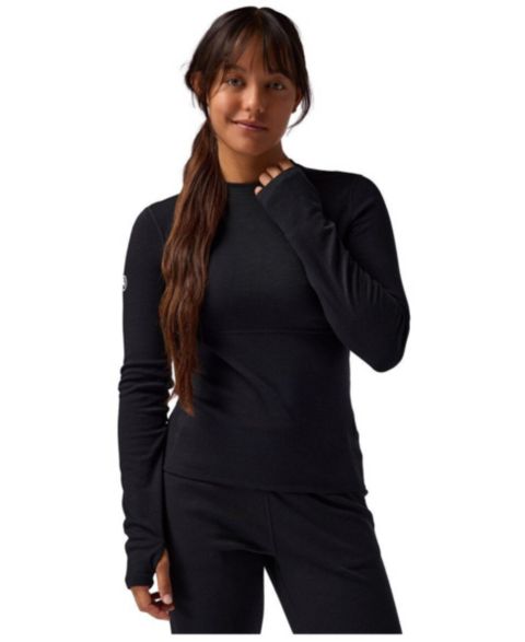 Женский топ Backcountry Cedars RWS Merino Baselayer Crew, цвет: Чёрный