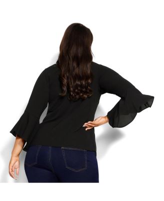 Plus Size Bell Sleeve Top