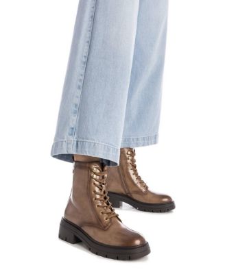 Women's Patent Leather Combat Booties By XTI