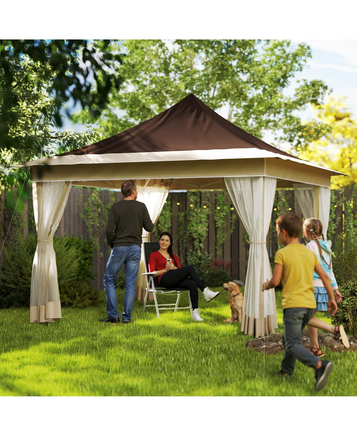 Outsunny 12 x ft. Pop Up Canopy Tent, Inst Shelter,