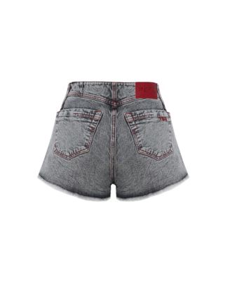Women's Faded Distressed Denim Super Mini Shorts