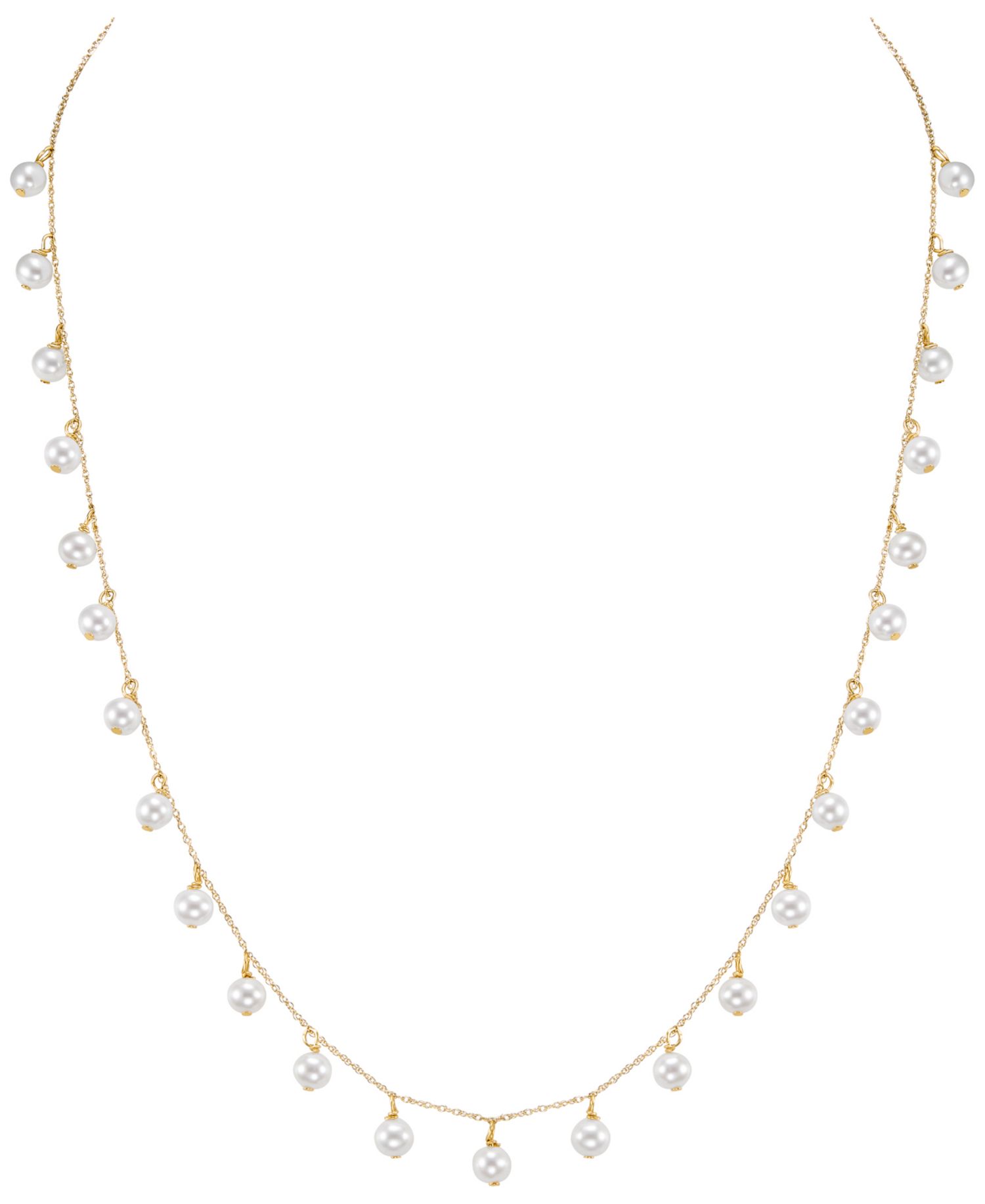Cultured Freshwater Pearl Necklace (4-4.5mm) in 10k Yellow Gold