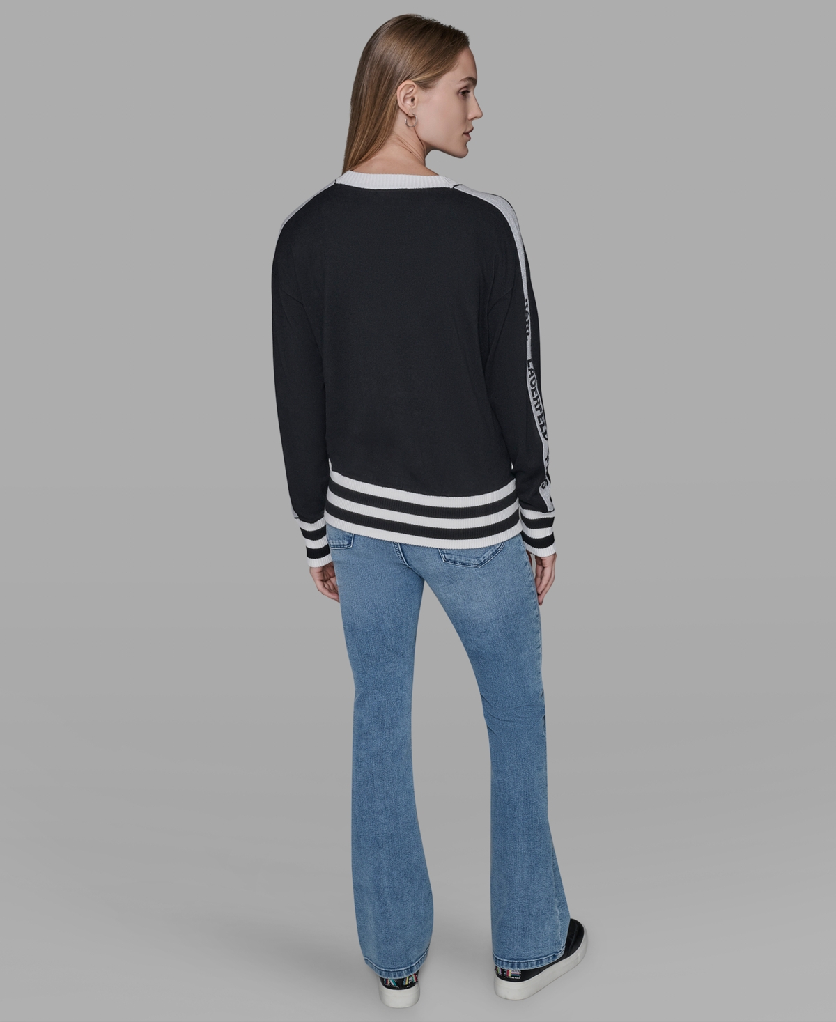Karl Lagerfeld Women's Karl Emoji Crewneck Sweater In Black