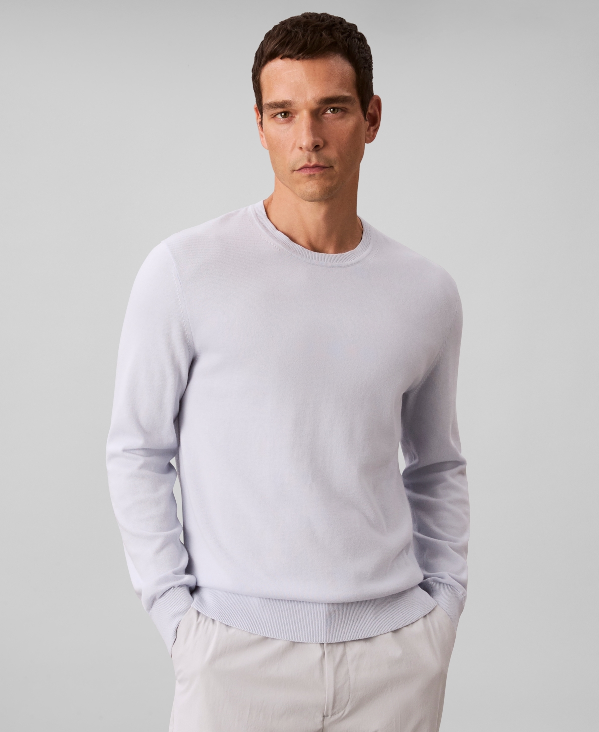 Calvin Klein Men's Supima Crewneck Sweater In White