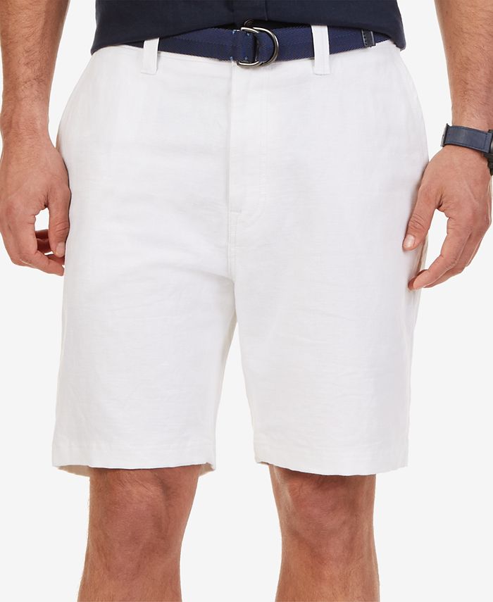 Nautica Men's Flat-Front Linen Deck Shorts - Macy's