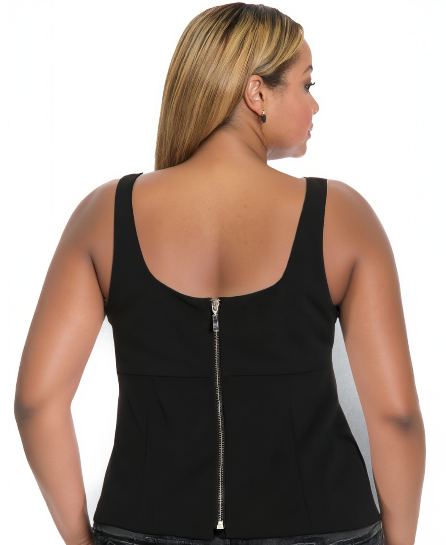 Plus Size Embellished Sweetheart Neck Top