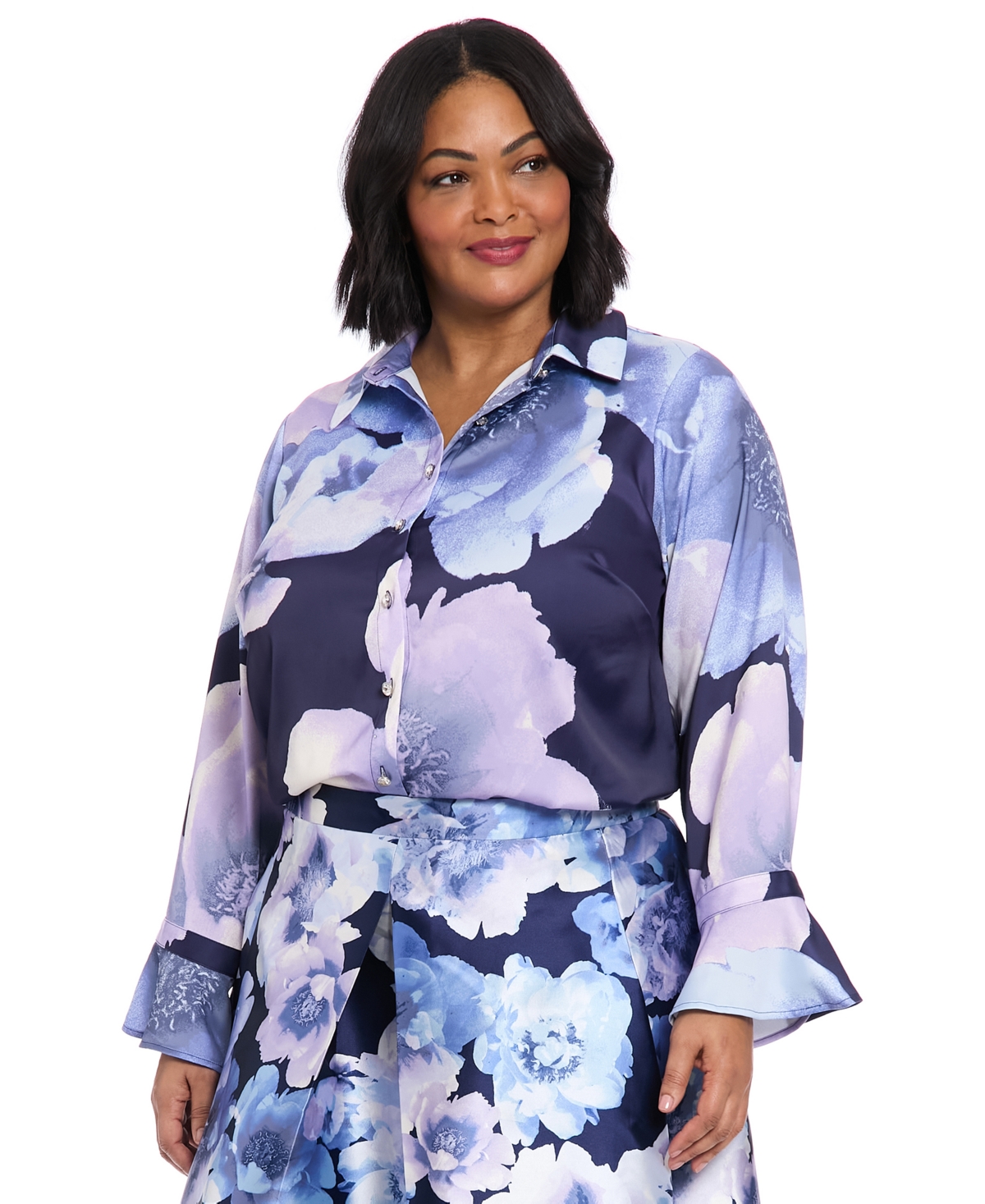 Muse Plus Size Floral-print Blouse In Multi