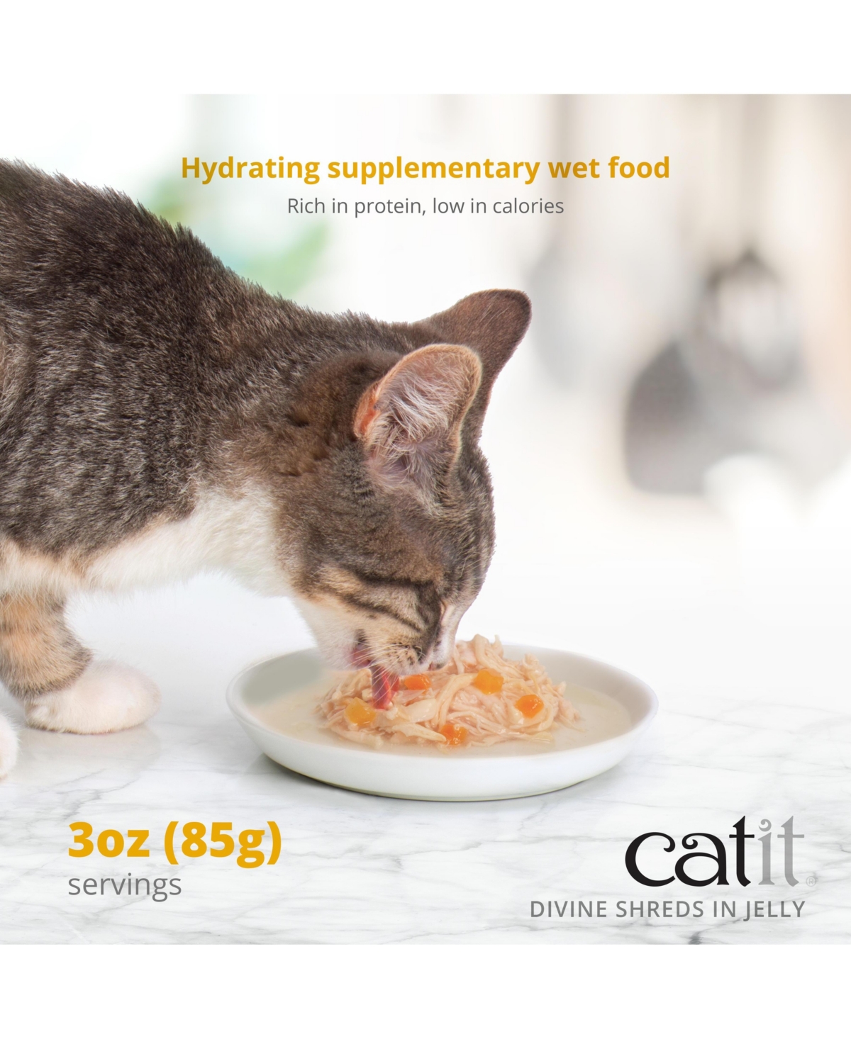 Catit Divine Shreds in Jelly, Chicken Multipack, 12x 85g Can