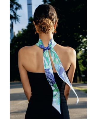 Silk Skinny Scarf Jungle Party
