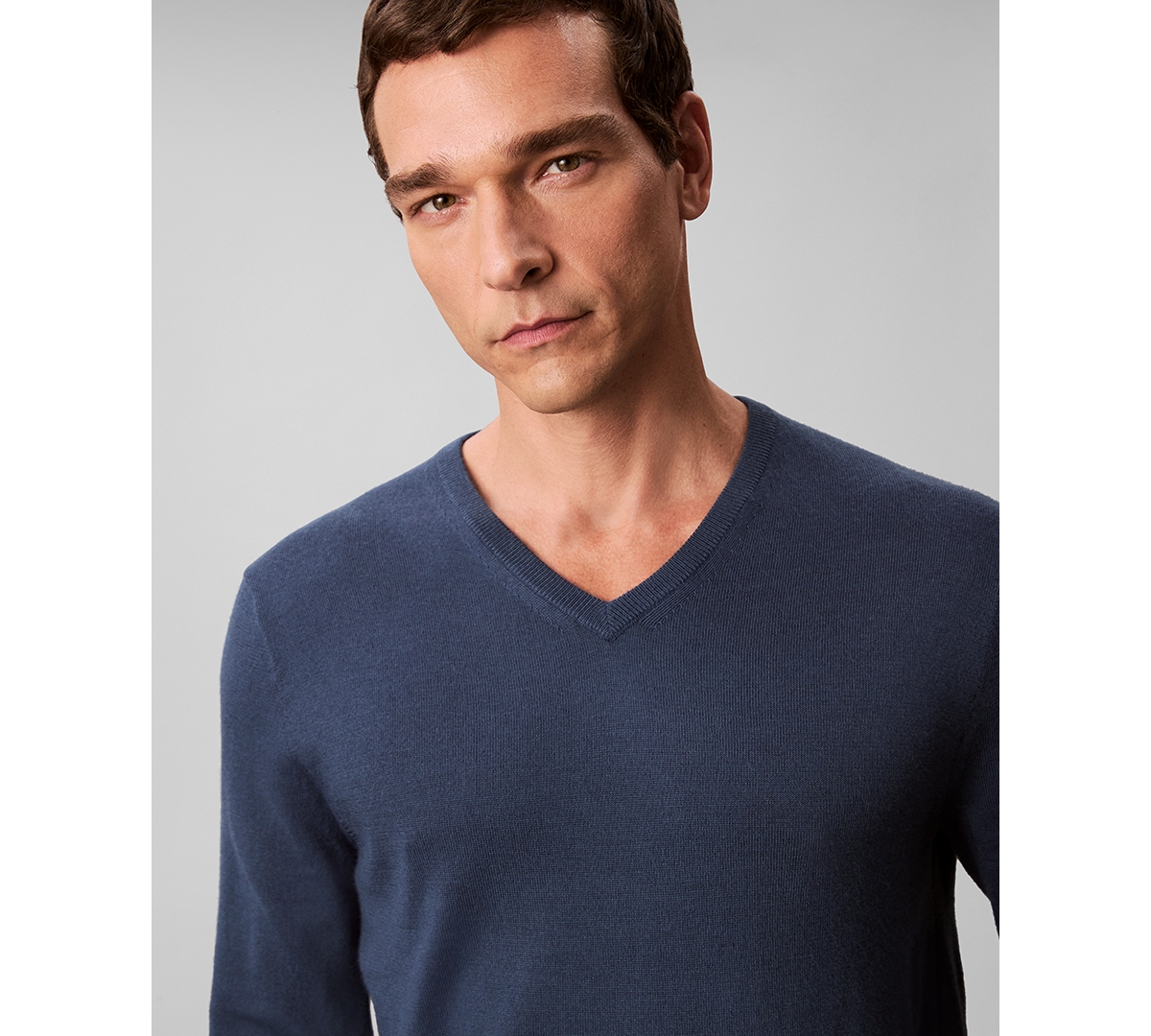 Calvin Klein Men's Merino Wool Blend V-neck Sweater In Blue