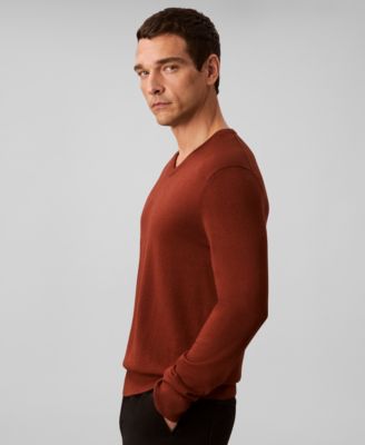 Men's Merino Wool Blend V-Neck Sweater