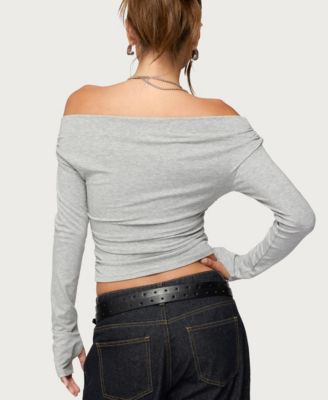 Women's Milane Ruched Off Shoulder Ribbed Top