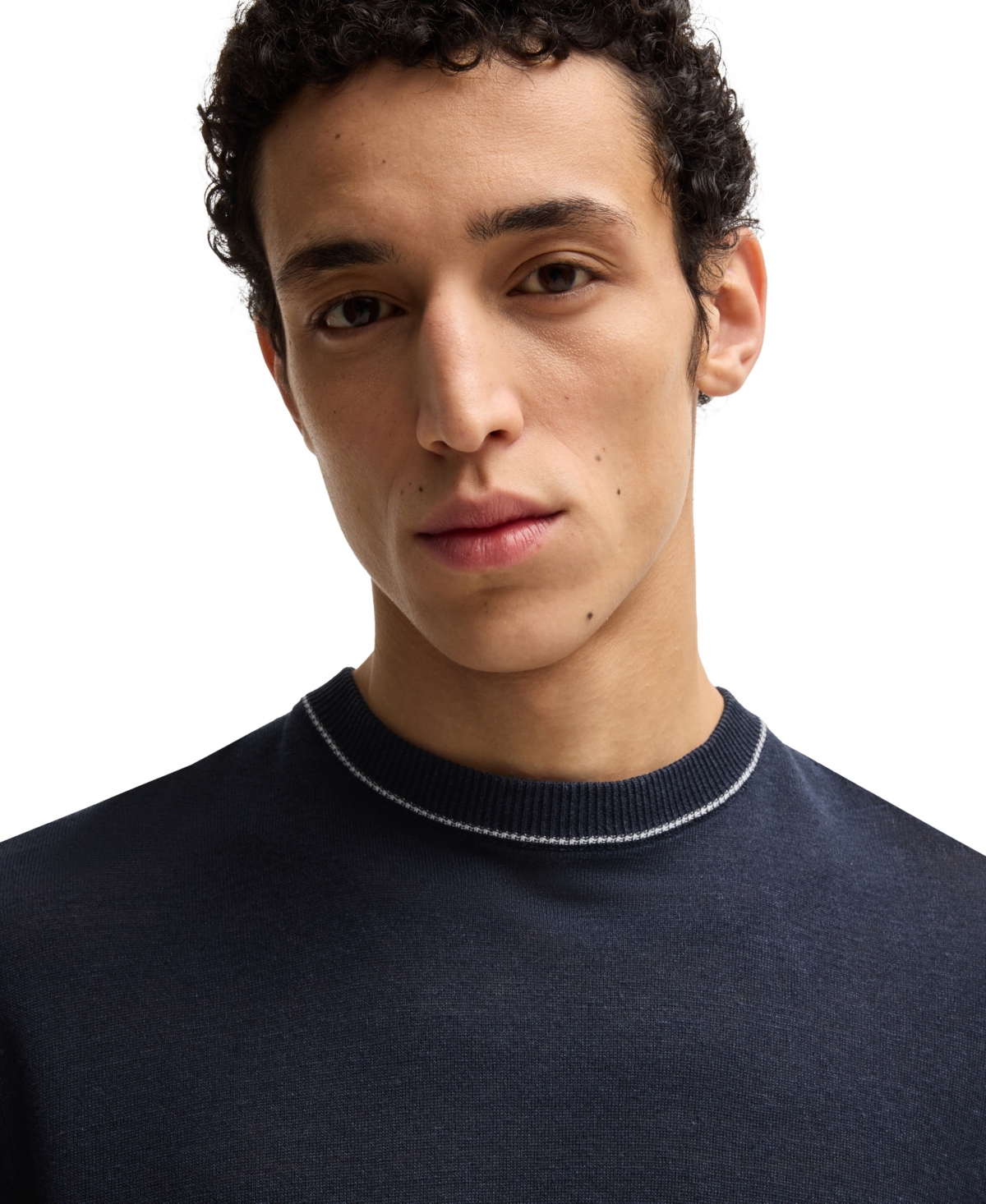 Boss by Hugo Men's Linen-Blend Knit Sweatshirt