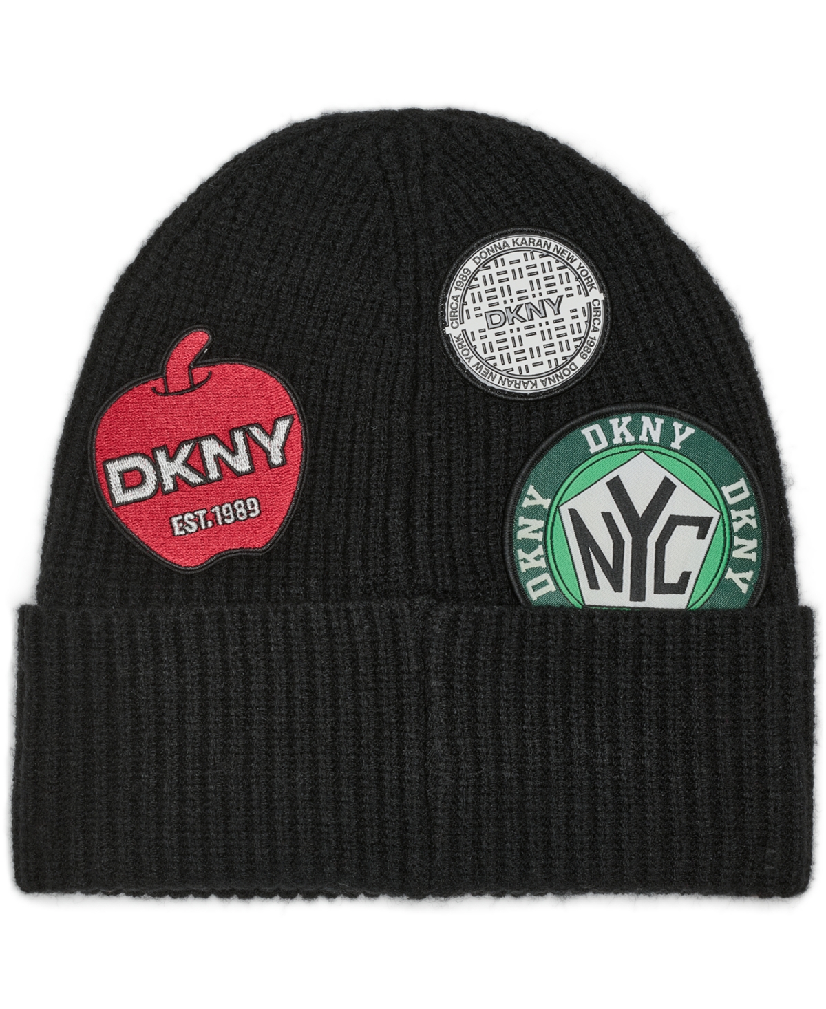 Dkny Women's Nyc Patches Beanie In Black