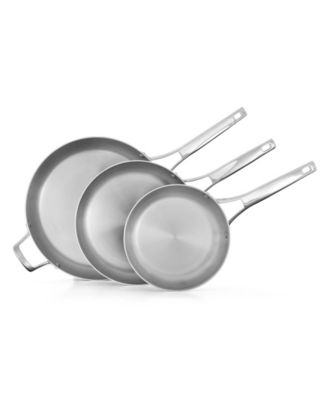 Premier Stainless Steel 3-Piece Fry Pan Set