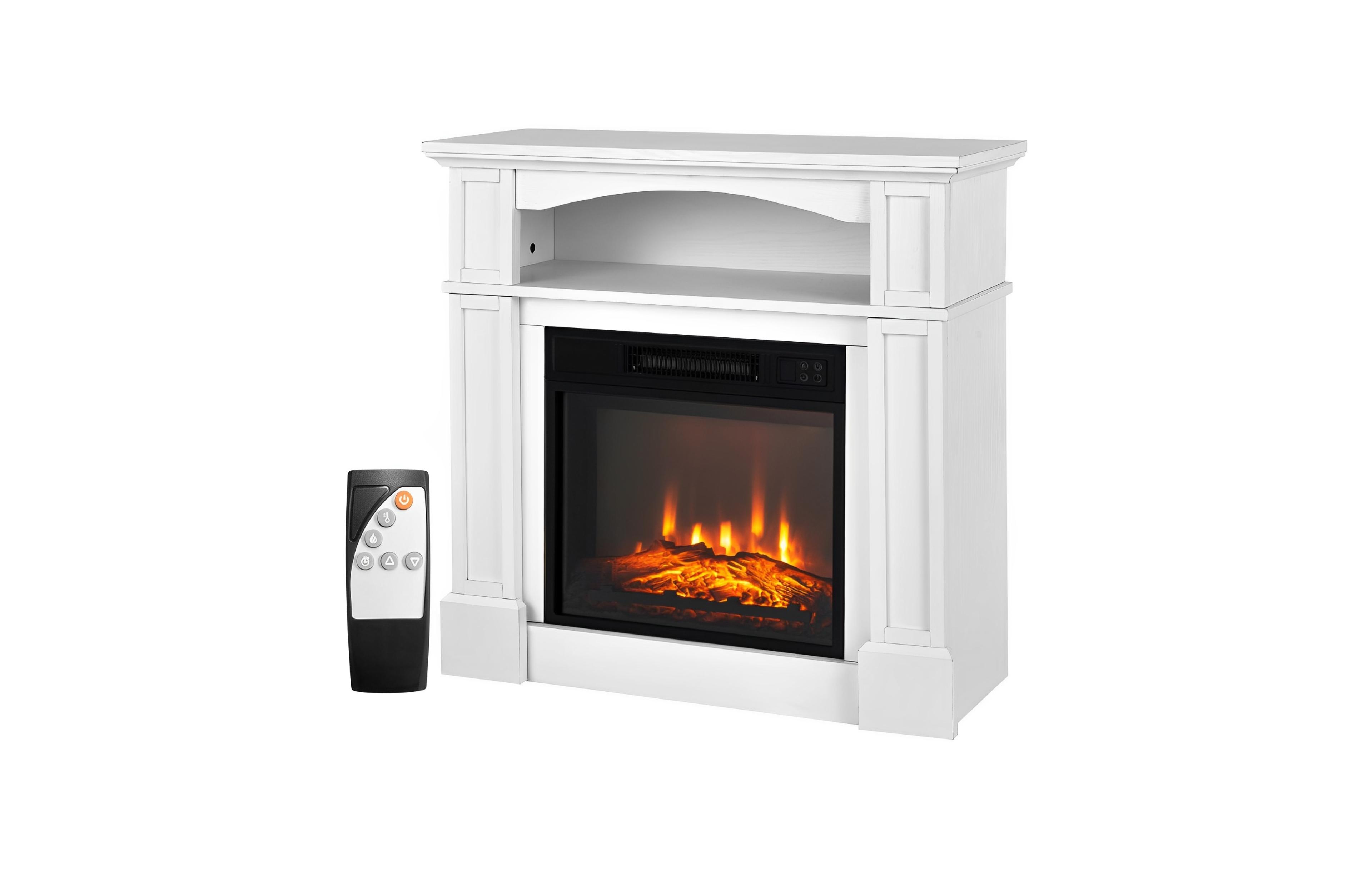 Sugift 18-Inch Size, 1400W Electric Power, Built-in Shelf Tv Stand Fireplace