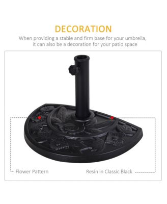 20" Half Round Patio Umbrella Parasol Holder w/ Secure Build,