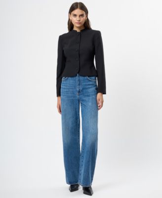 Women's Round Neck Button Down Jacket