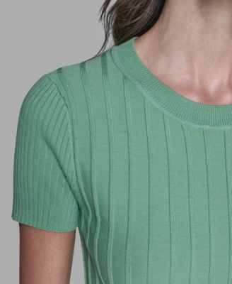 Women's Ribbed Short-Sleeve Sweater 