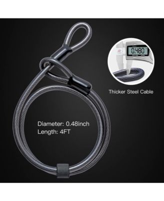 Heavy Duty Bicycle U-Lock, 16mm Shackle and 4ft/6ft Security Cable & Mounting Bracket for Bike, Motorcycle