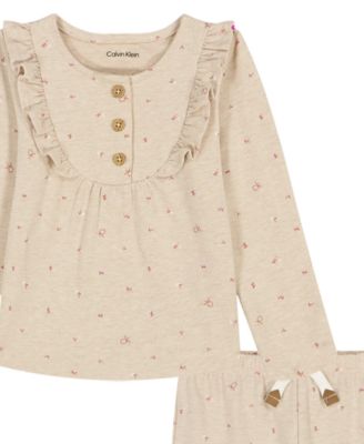 Baby Girls' Long-Sleeve Top and Pants, 2-Piece Set