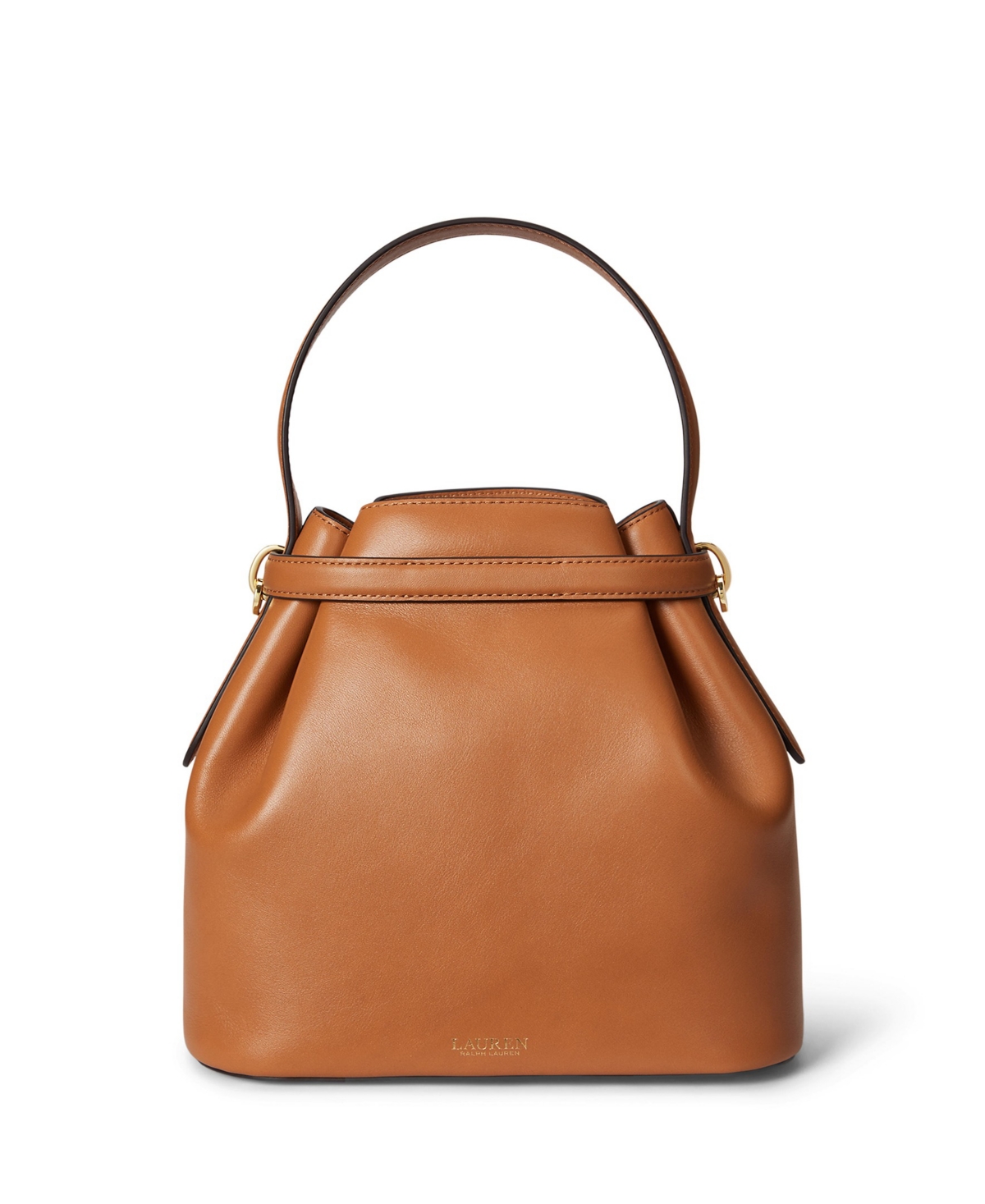 Ralph Lauren Leather Small Bucket Bag In Brown