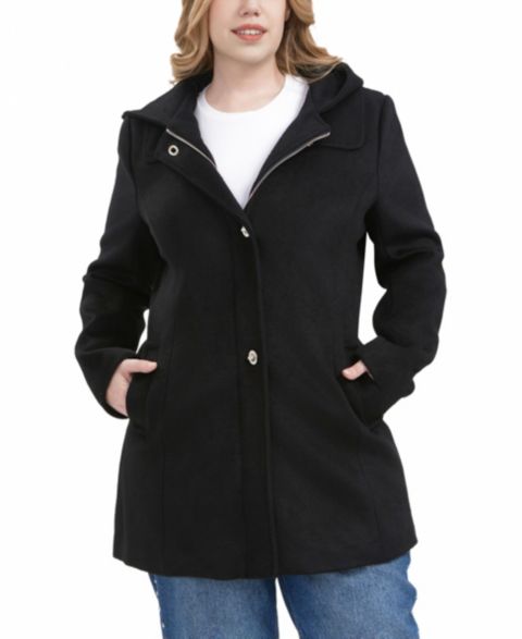 Женские куртки BGSD Plus Size Hooded Wool Blend Coat